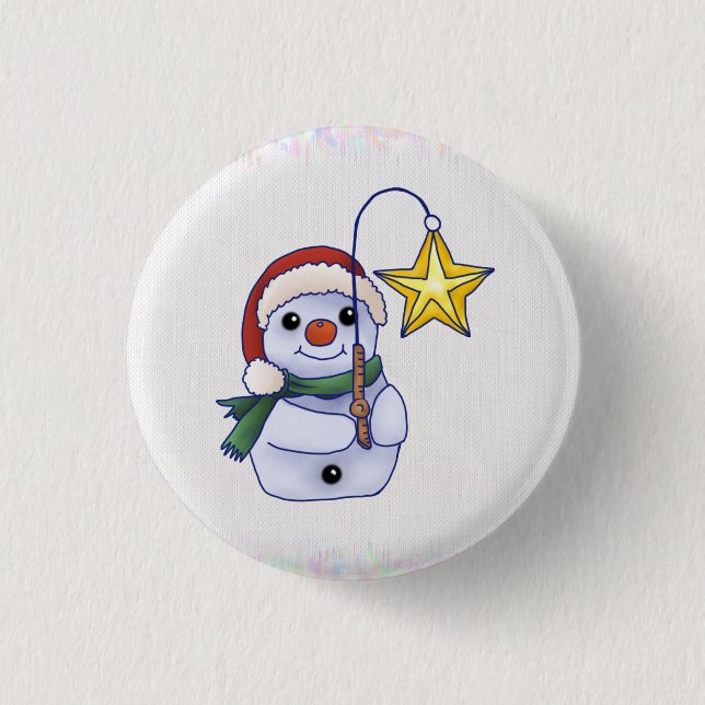 Snow Man 1 Inch Round Button (Front)