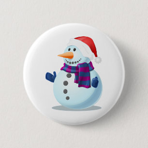 snow man 2 inch round button
