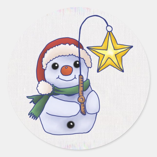 Snow Man Classic Round Sticker (Front)