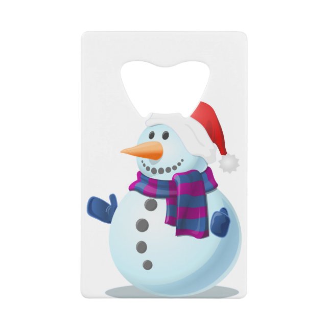 snow man credit card bottle opener (Front)