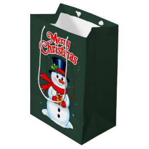 Snow man hat Christmas hat Medium Gift Bag