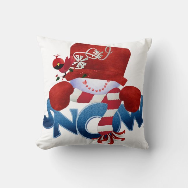 Snow Man House Decor Pillow (Front)