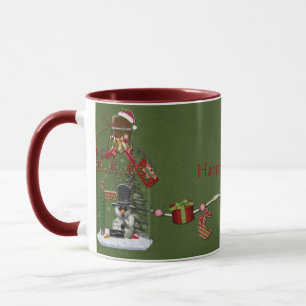 Snow Man Jar Holiday Mug