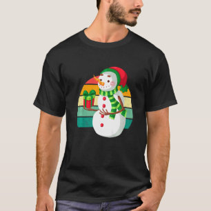 Snow Man Santa Christmas Tree Lights Xmas Teens T-Shirt