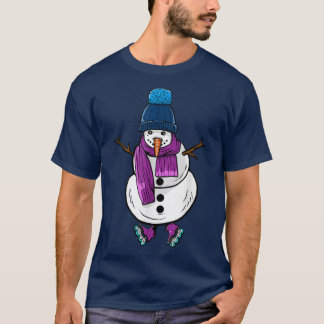 Snow Man Skates T-Shirt