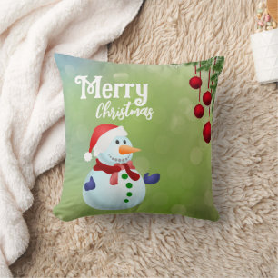 Snow man  throw pillow