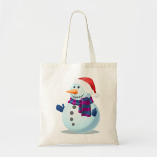 snow man tote bag