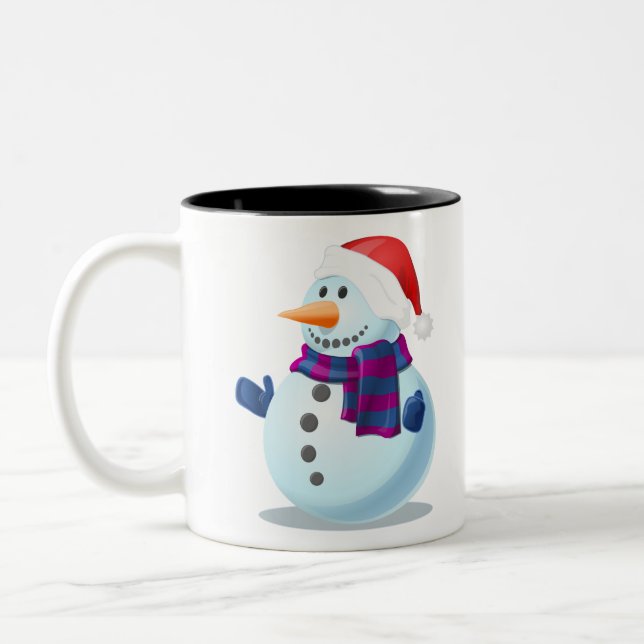 snow man Two-Tone coffee mug (Left)