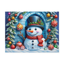 Snow man with Christmas decoration -
