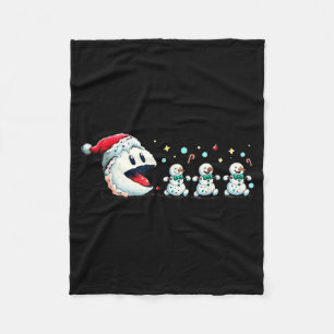 Snow Man Xmas Tee Snowman Gamer Fleece Blanket