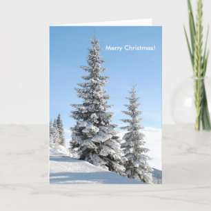 Snow Merry Christmas Holiday Card