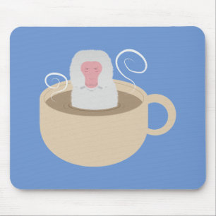 Snow Monkey In A Cup Mouse Pad