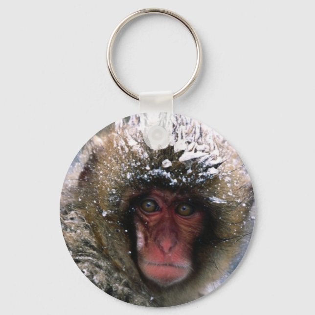 Snow Monkey Keychain (Front)