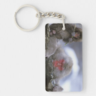Snow Monkey Mother & Child, Jigokudani, Nagano, Keychain