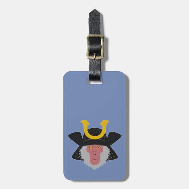 Snow Monkey Samurai Luggage Tag (Front Vertical)