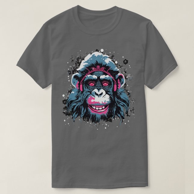 Snow Monkey Smiling T-Shirt (Design Front)