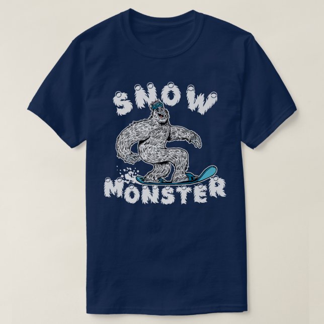 Snow Monster Winter Ski Snowboard Yeti  T-Shirt (Design Front)