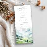 Snow Mountain Landscape Wedding Program<br><div class="desc">Watercolor Snow Mountain Landscape Theme Collection.- it's an elegant script watercolor Illustration of Snow Mountain landscape,  perfect for your winter Mountain destination wedding & parties. It’s very easy to customize,  with your personal details. If you need any other matching product or customization,  kindly message via Zazzle.</div>