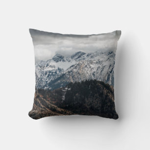 SNOW MOUNTAIN RANGE WALLPAPER THROW PILLOW