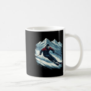 Snow mountain skier action winter sports  coffee mug