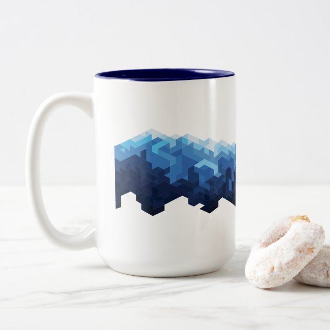 Snow mountain  Two-Tone coffee mug (With Donut)