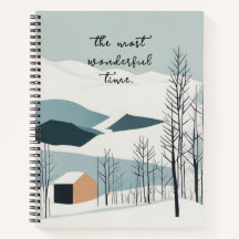 Snow Mountains Abstract Art Notebook Journal