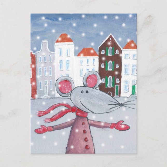 Snow Mouse Postcard (Front)