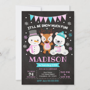 Snow Much Fun Birthday Invitation / Girl