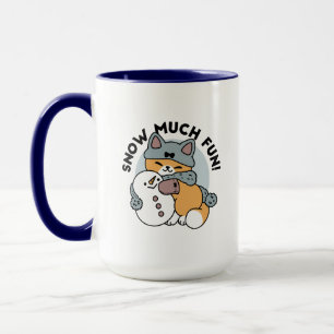 Snow Much Fun Cat Winter Holiday Design Mug
