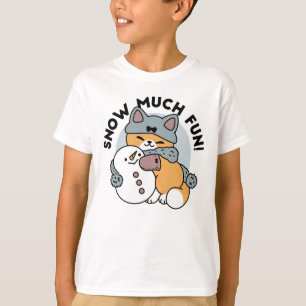 Snow Much Fun Cat Winter Holiday Design T-Shirt