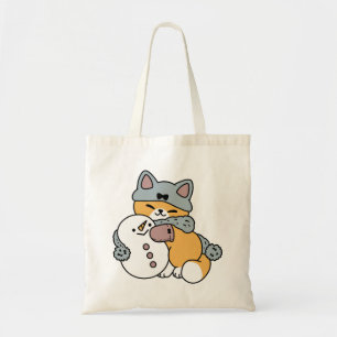 Snow Much Fun Cat Winter Holiday Design Tote Bag