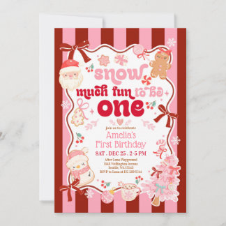 Snow Much Fun to be ONE First Birthday Invitation