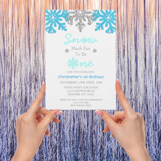 Snow Much Fun To Be One Winter 1st Birthday Invitation (Creator Uploaded)