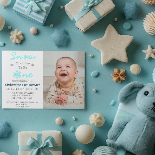 Snow Much Fun To Be One Winter 1st Birthday Invitation (Creator Uploaded)
