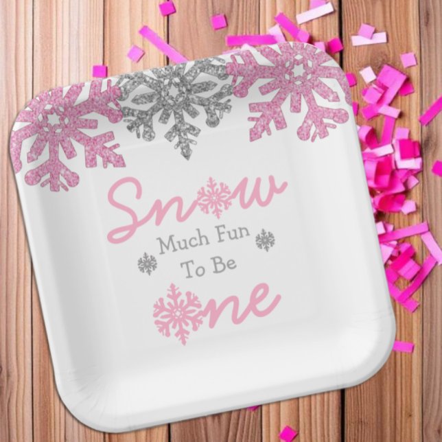 Snow Much Fun To Be One Winter 1st Birthday Paper Plate (Creator Uploaded)