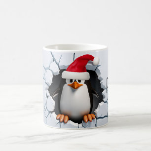 Snow much fun with penguin santa funny christmas coffee mug