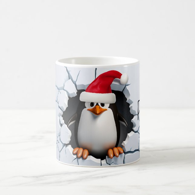 Snow much fun with penguin santa funny christmas coffee mug (Center)
