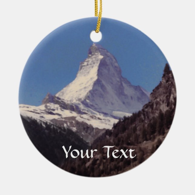 Snow on Matterhorn Mountain Hanging Ornament (Front)