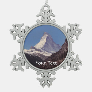Snow on Matterhorn Mountain Hanging Ornament
