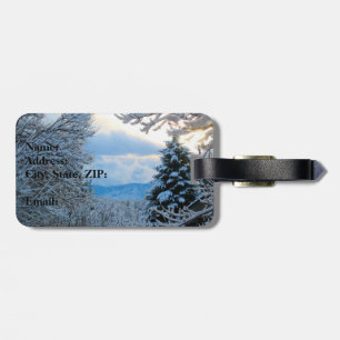Snow on Pine Trees in Colorado Rocky Mountains Luggage Tag