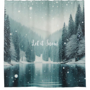Snow on the winter, mountain lake