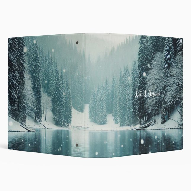 Snow on the winter, mountain lake binder (Background)