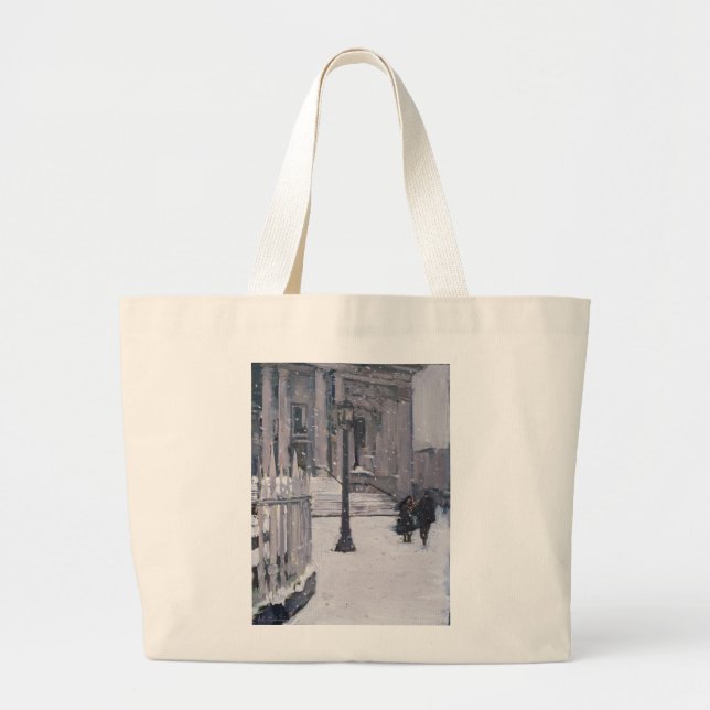 Snow outside St. Paul's 2009 Large Tote Bag (Front)