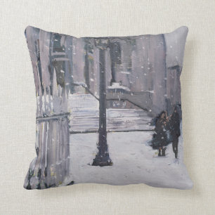 Snow outside St. Paul's 2009 Throw Pillow
