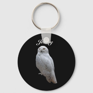 Snow Owl Personalized Keychain