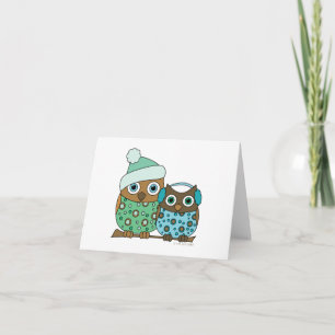 Snow Owls Holiday Card