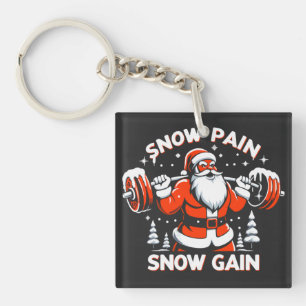 Snow Pain Snow Gain Festive Christmas Gym Workout Keychain