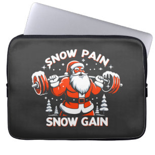 Snow Pain Snow Gain Festive Christmas Gym Workout Laptop Sleeve