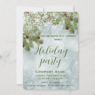 Snow pine branche fête fériée invitation