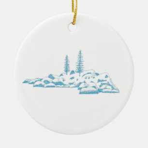 Snow Pine Rocks Ornament